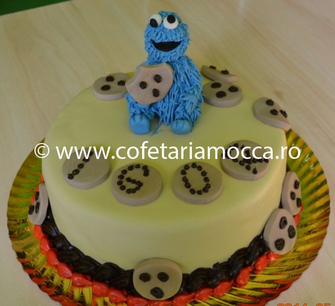 Tort pentru copii Cookie Monster oradea Sezamme street(10)